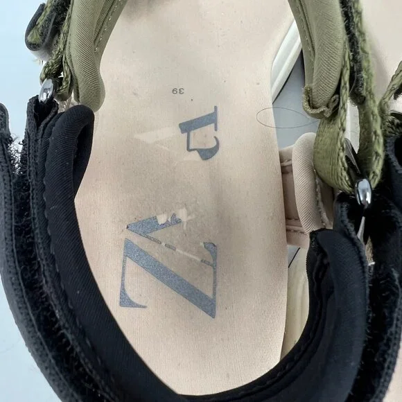 Zara Green Black Chunky Velcro Sandals | Women's Size 39EU - Picture 8 of 9